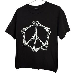 Proper Los Angeles CA Streetwear Give Peace A Chance Black Men’s L T-Shirt MINTY